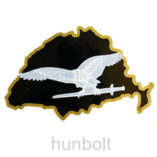 Hunbolt Nagy-Magyarország fekete alapon fehér turulos autós matrica (15x10 cm), belső matrica