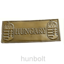 Hunbolt Téglalap Hungary címer ón matrica, 8 x 3,2 cm matrica