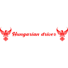 Hungarian driver piros szín,50cmx10cm autó dekoráció