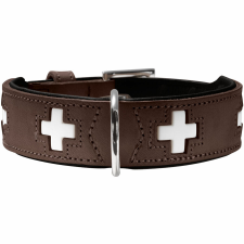 Hunter Swiss bőr nyakörv barna/fekete XS (32) nyakörv, póráz, hám kutyáknak