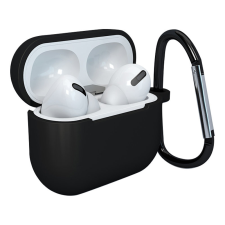 Hurtel Apple AirPods 3 puha szilikon fülhallgatók tok + kulcstartó karikafüllel fekete (tok D) tok és táska