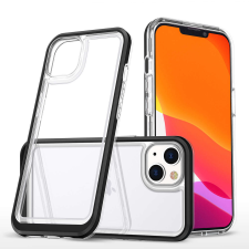 Hurtel átlátszó 3in1 tok iPhone 14 Plus szilikon tok kerettel fekete tok és táska