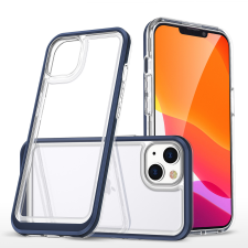 Hurtel átlátszó 3in1 tok iPhone 14 Plus szilikon tok kerettel kék tok és táska