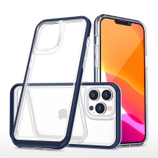 Hurtel átlátszó 3in1 tok iPhone 14 Pro Max szilikon tok kerettel kék tok és táska