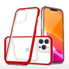 Hurtel átlátszó 3in1 tok iPhone 14 Pro szilikon tok kerettel piros tok és táska
