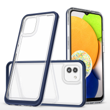 Hurtel átlátszó 3in1 tok Samsung Galaxy A03 szilikon tok kerettel kék tok és táska