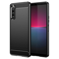 Hurtel Carbon Case Sony Xperia 10 V rugalmas szilikon carbon tok fekete tok és táska
