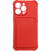 Hurtel Card Armor Tok iPhone 11 Pro Max Kártyatartóval, Légzsákkal, és Megerősített Védelemmel Piros (9145576235102)