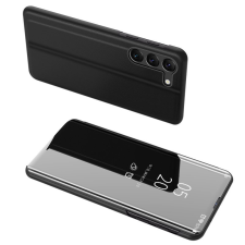 Hurtel Clear View tok Samsung Galaxy S23+ flip cover fekete tok és táska