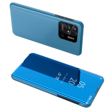 Hurtel Clear View tok Xiaomi Redmi 10C flip cover kék tok és táska