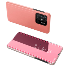 Hurtel Clear View tok Xiaomi Redmi 10C tok egy patenttal rózsaszínű tok és táska