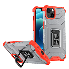 Hurtel Crystal Ring tok kihajtható támasztó Tough Rugged tok iPhone 13 mini piros tok és táska
