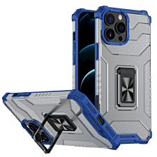 Hurtel Crystal Ring tok kitámasztható Kemény tok iPhone 12 Pro Max kék tok és táska