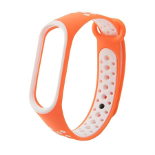 Hurtel Csereszíj Xiaomi Mi Band 4 / Mi Band 3 Dots, narancssárga-fehér okosóra kellék