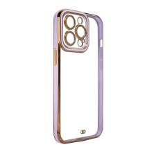 Hurtel Divat tok iPhone 12 Pro arany keretes zselés tok lila tokhoz tok és táska