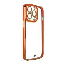 Hurtel Divat tok iPhone 12 Pro Max arany keretes zselés tok piros színben tok és táska