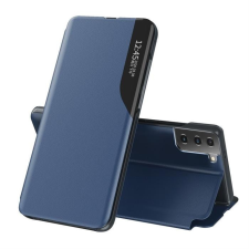 Hurtel Eco Leather View tok elegáns Bookcase kihajtható tok kitámasztóval Samsung Galaxy S21 + 5G (S21 Plus 5G) kék tok és táska