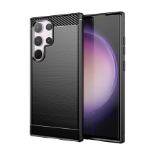 Hurtel Etui Carbon Case Samsung Galaxy S24-hez Ultrarugalmas szilikon tok - fekete tok és táska