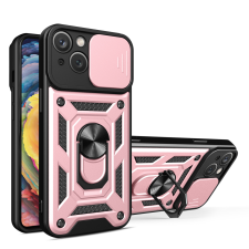 Hurtel Hybrid Armor Camshield tok állvánnyal és kameravédővel iPhone 15 Plus - Rózsaszín tok és táska