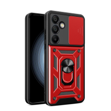 Hurtel Hybrid Armor Camshield tok Samsung Galaxy A36 - piros tok és táska