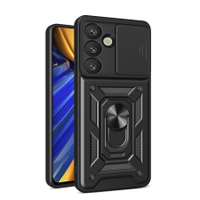 Hurtel Hybrid Armor Camshield tok Samsung Galaxy S25 - fekete tok és táska