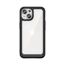 Hurtel iPhone 15 Plus Outer Space megerősített tok Rugalmas kerettel - fekete tok és táska