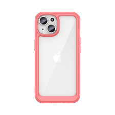 Hurtel iPhone 15 Plus Outer Space megerősített tok Rugalmas kerettel - piros tok és táska