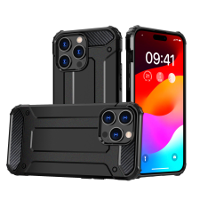 Hurtel iPhone 15 Pro Hybrid Armor tok - fekete tok és táska