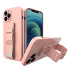 Hurtel Kötél tok Gel TPU légzsák telefontok kulcstartóval Samsung Galaxy A12 Pink
