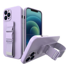 Hurtel Kötél tok Gel TPU légzsák telefontok lanyardhoz iPhone 12 lila tok és táska