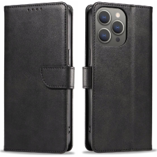 Hurtel Leather Könyvtok iPhone 16 Pro Max - Fekete (5907769364099) tok és táska