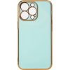 Hurtel Lighting Color Tok iPhone 12 Pro Max Készülékhez, Zselés Tok Arany Kerettel, Menta Színű (187749439)