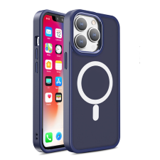 Hurtel Mágneses színű matt tok iPhone 15 Plus - tengerészkék tok és táska