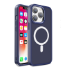 Hurtel Mágneses színű matt tok iPhone 15 Pro Max - tengerészkék