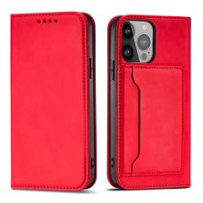 Hurtel Magnet Card Case tok iPhone 13 Pro tok kártyatárca pénztárca kártyatartó piros tok és táska