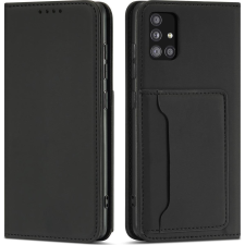 Hurtel Magnet Card Case Tok Samsung Galaxy A12 Tok Pénztárca Kártyatartó Fekete (9145576251027) tok és táska