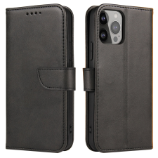 Hurtel Magnet tok elegáns flipes kihajtható tok kitámasztóval iPhone 13 Pro Max fekete tok és táska
