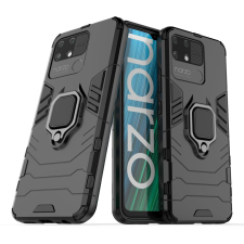Hurtel Ring Armor kemény hybrid tok + mágneses tartó Realme Narzo 50A fekete tok és táska