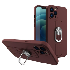 Hurtel Ring tok szilikon tok Samsung Galaxy S21 + 5G (S21 Plus 5G) barna tok és táska