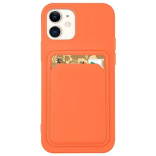 Hurtel Szilikon tok bankkártyatartóval iPhone 13 Pro max narancssárga tok és táska