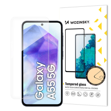 Hurtel Wozinsky edzett üveg fekete szegéllyel Samsung Galaxy A55 mobiltelefon kellék