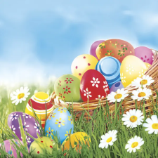  Húsvét Eggs and Daisies szalvéta 20 db-os 33x33 cm party kellék