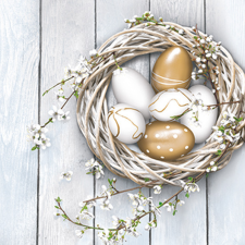 Húsvét Eggs in Wicker Nest szalvéta 20 db-os 33x33 cm party kellék