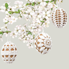Húsvét Embroidered Eggs szalvéta 20 db-os 33x33 cm party kellék