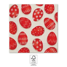 Húsvét Red Eggs szalvéta 20 db-os 33x33 cm FSC papírárú, csomagoló és tárolóeszköz