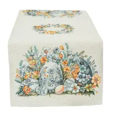  Húsvéti tojásos sárgakék gobelin gobelin asztali futó 37x100 cm lakástextília