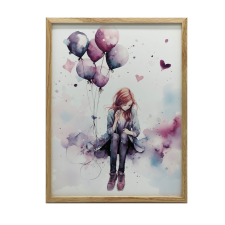 Huśtawka w Krainie Balonów, 50x70 cm, bez ramy, płótno premium na blejtramie grafika, keretezett kép