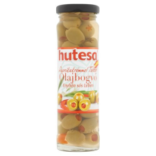  HUTESA Olajbogyó - zöld, paprikával töltött üveges 140g/60g konzerv