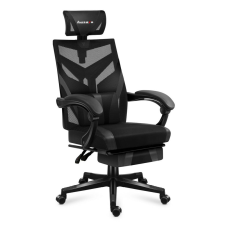 HUZARO Gamer szék ergonomikus lábtartóval játékszék, fekvőtámasz , fejtámasz, fekete forgószék