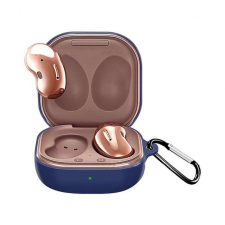 Huzat a Samsung Galaxy Buds Live fejhallgató védelmére, sötétkék színű, akasztóval fülhallgató, fejhallgató tok